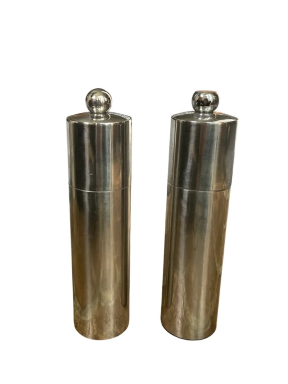 COLE & MASON Vintage MCM Stainless Steel Salt & Pepper Mill Grinder Set